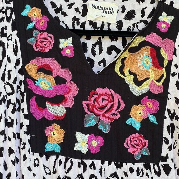 Savanna Jane babydoll dress ๐ embroidered ๐ lined ๐ small - Picture 2 of 2